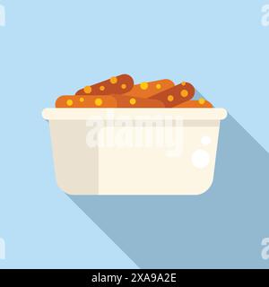 Simple depiction of enjoying a favorite meal of chicken wings Stock Vector