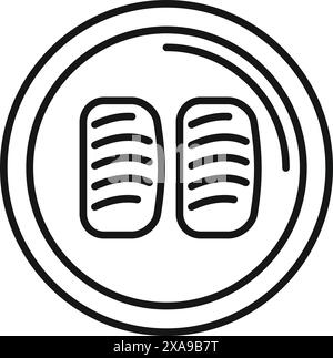 Showing the gas and break pedal being pushed by a driver accelerating their vehicle Stock Vector