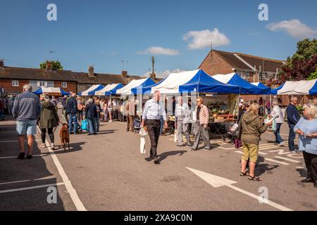 Steyning, June 1st 2024: Steyning Farmer's Market, held on the first Saturday of each month in the High Street car park. Stock Photo