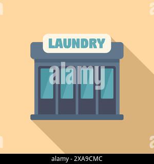 Providing a necessary service, a laundromat is open for washing and drying clothing Stock Vector