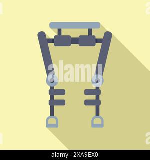 Cutting edge modern exoskeleton bionics technology, a futuristic robotic suit for human enhancement and mobility augmentation, designed for medical rehabilitation, industrial and military use Stock Vector