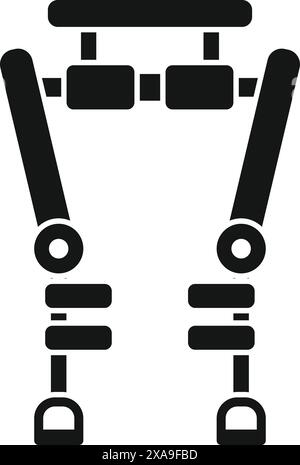Innovative exoskeleton technology supporting the human body for advanced robotic assistance in rehabilitation and mobility, providing strength, independence, and freedom Stock Vector