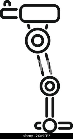Innovative and futuristic robotic leg technology with artificial intelligence and advanced mechanics. Designed for automation and robotics in a modern. High tech. Digital world. Depicted in a simple Stock Vector