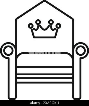 Line art crown symbol representing royalty and leadership Stock Vector ...