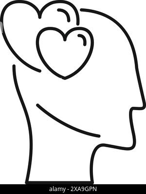 Representing being in love, thinking about significant other, or having loving thoughts Stock Vector