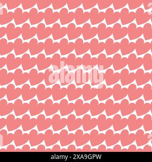 Pink Hearts Seamless Pattern design Stock Vector