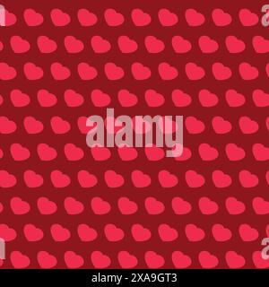 Pink Hearts Seamless Pattern Design Stock Vector