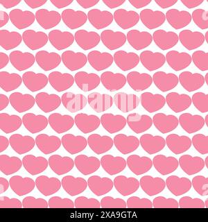 Pink Hearts Seamless Pattern Design Stock Vector