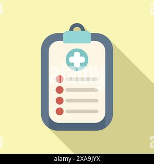 Medical report with clipboard and cross icon representing the concept of healthcare and medical records Stock Vector