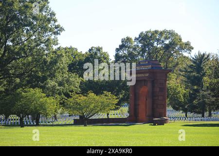 Washington, USA - October 5, 2016: Gravestones on Arlington National Cemetery in Washington. The cemetery was established during the Civil War on the Stock Photo