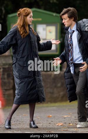 THIS IMAGE IS SUBMITTED ON SPEC. A FEE IS PAYABLE ON USE. Dr Who filming in Cardiff today Monday 5/10/09. The new Doctor Matt Smith and his new companion Karen Gillan who plays Amy Pond pictured on location in Cardiff today. © Roger Donovan, Media Photos, 10 Eugene Close, St Mellons, Cardiff, CF3 0LZ. Tel: 02920 361126 Mobile: 07711 325100 e-mail: roger@mediaphotos.co.uk www.mediaphotos.co.uk Stock Photo