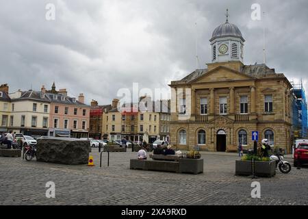 The Market Square of the Scottish borders town of Kelso, Scotland, UK Stock Photo