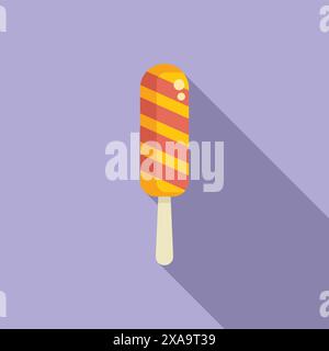 Enjoying a refreshing treat, the perfect way to cool down on a hot day Stock Vector