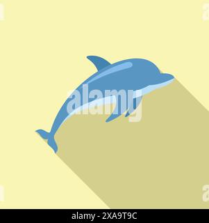 Playful dolphin enjoying its freedom jumping through the air Stock Vector