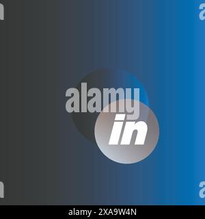 Linkedin icon button Stock Vector