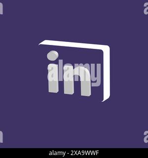 Linkedin icon button Stock Vector
