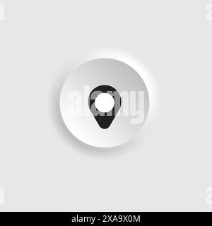 Pin icon button on social media Stock Vector