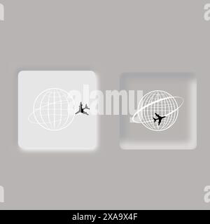 Set of place and globe social icon elements Stock Vector