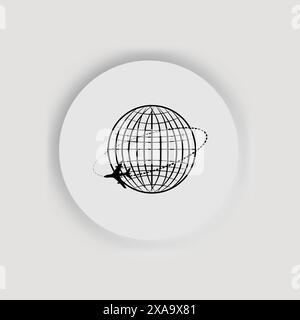 Set of place and globe social icon elements Stock Vector
