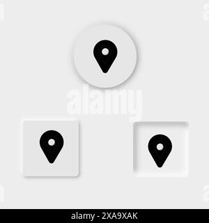 Pin icon button on social media Stock Vector