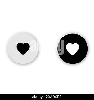 3d like and heart icon button Stock Vector