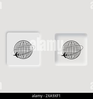 Set of place and globe social icon elements Stock Vector