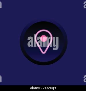 Pin icon button on social media Stock Vector