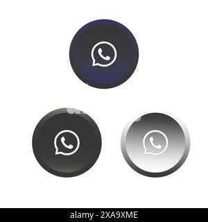 Whatsapp icon button Stock Vector