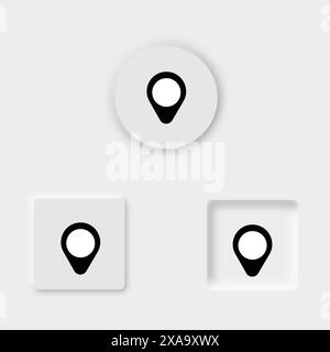 Pin icon button on social media Stock Vector