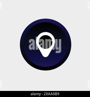 Pin icon button on social media Stock Vector