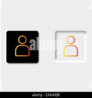 User icon button, profile button Stock Vector