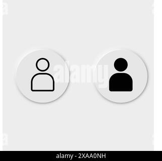 Set of User Profile Icons Isolated on White Background Stock Vector ...