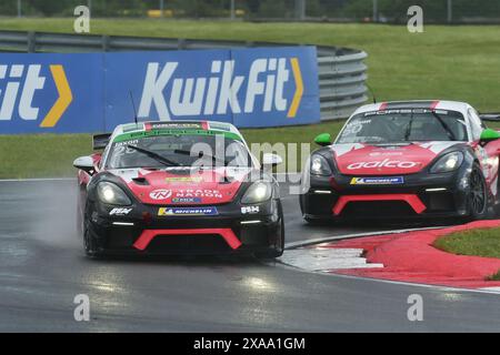 George Jaxon, Q Mix Concrete with JWB Motorsport, Porsche 718 Cayman GT4 RS Clubsport, Porsche Sprint Challenge Great Britain 2024, a single marque s Stock Photo