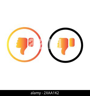 Dislike icon button 3d. Unlike icon Stock Vector