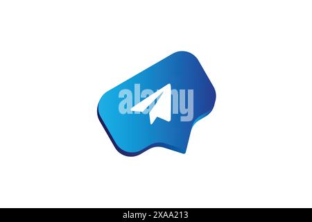 Telegram social media icon button Stock Vector Image & Art - Alamy