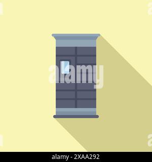 Modern apartment building entrance with intercom panel, providing security and convenience for residents Stock Vector