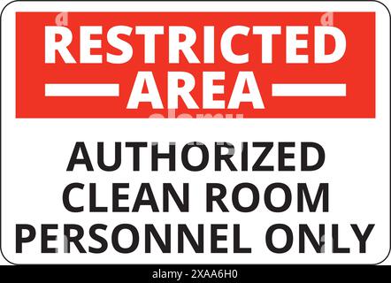 Restricted area clean room personnel only banner on a white background Stock Vector