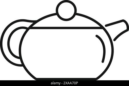 Simple line drawing of a teapot, perfect for icons or minimalist design Stock Vector