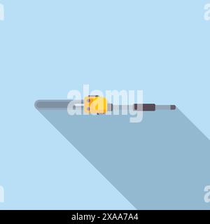 Minimalistic vector image of a tape measure with shadow on a blue background Stock Vector