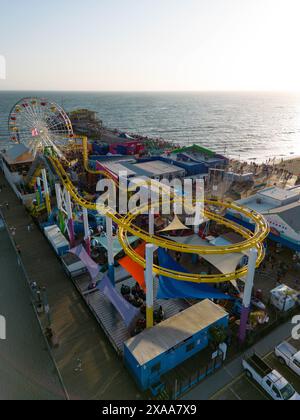 Aerial view the Santa Monica Pier near Los Angeles California Stock ...