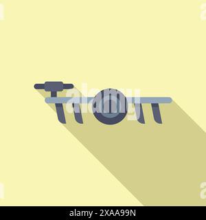 Simple vector of a stylized drone on a pastel background, perfect for tech themed designs Stock Vector