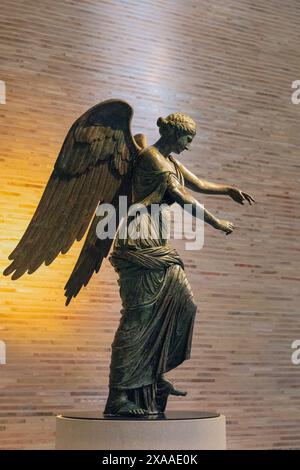 The Winged Victory of Brescia (I.), Roman bronze statue, 1 AD, found at the Capitolium / Forum area of ancient city of Brixia (Brescia) Stock Photo