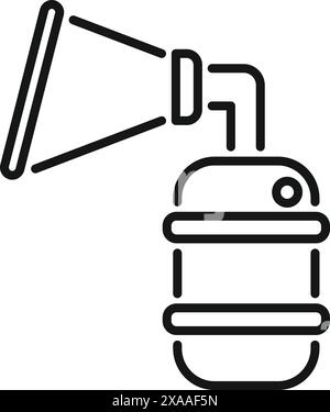 Black and white vector illustration of a hand held bullhorn, suitable for multiple design uses Stock Vector
