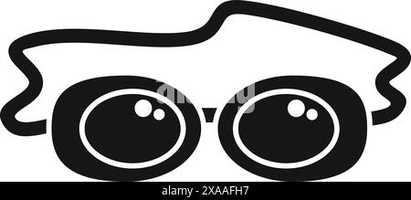 Simple graphic icon depicting a pair of binoculars in black and white Stock Vector