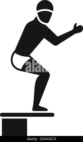 Black icon featuring a surfer in a dynamic pose on a stylized wave, perfect for logos or signs Stock Vector