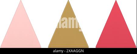 Collection minimalist luxury classic triangle pyramid decorative design premium 3d template vector illustration. Set of traditional triangular geometr Stock Vector