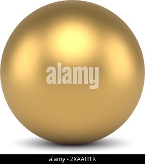 Luxury realistic golden sphere expensive ball decorative design 3d template vector illustration. Premium jewelry volume circle minimalist shape isomet Stock Vector