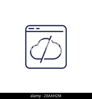 disconnect from a server line icon Stock Vector