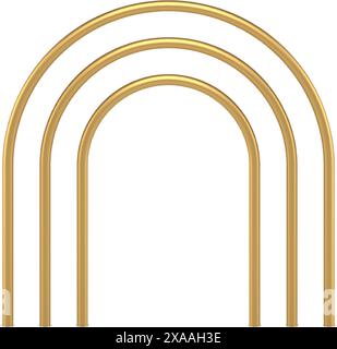 Golden premium vertical arch multilevel border decorative design 3d ...