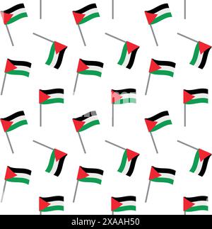 Vector seamless pattern of flat Palestine flag Stock Vector
